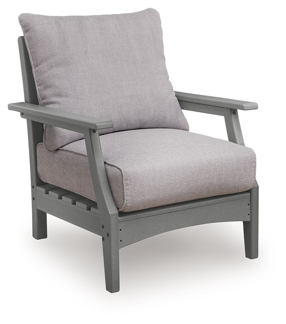 Cove Beach - Chaise longue avec coussin (Lot de 2) - Gris