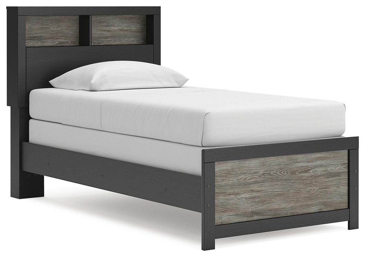 Broachmyn - Twin Bookcase Bed - Black / Gray - Wood