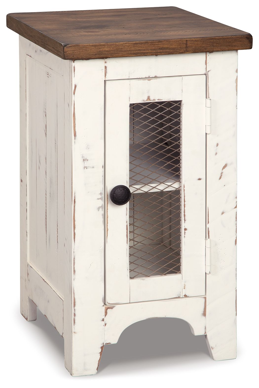 Wystfield - Table d'appoint avec chaise - Blanc / Brun