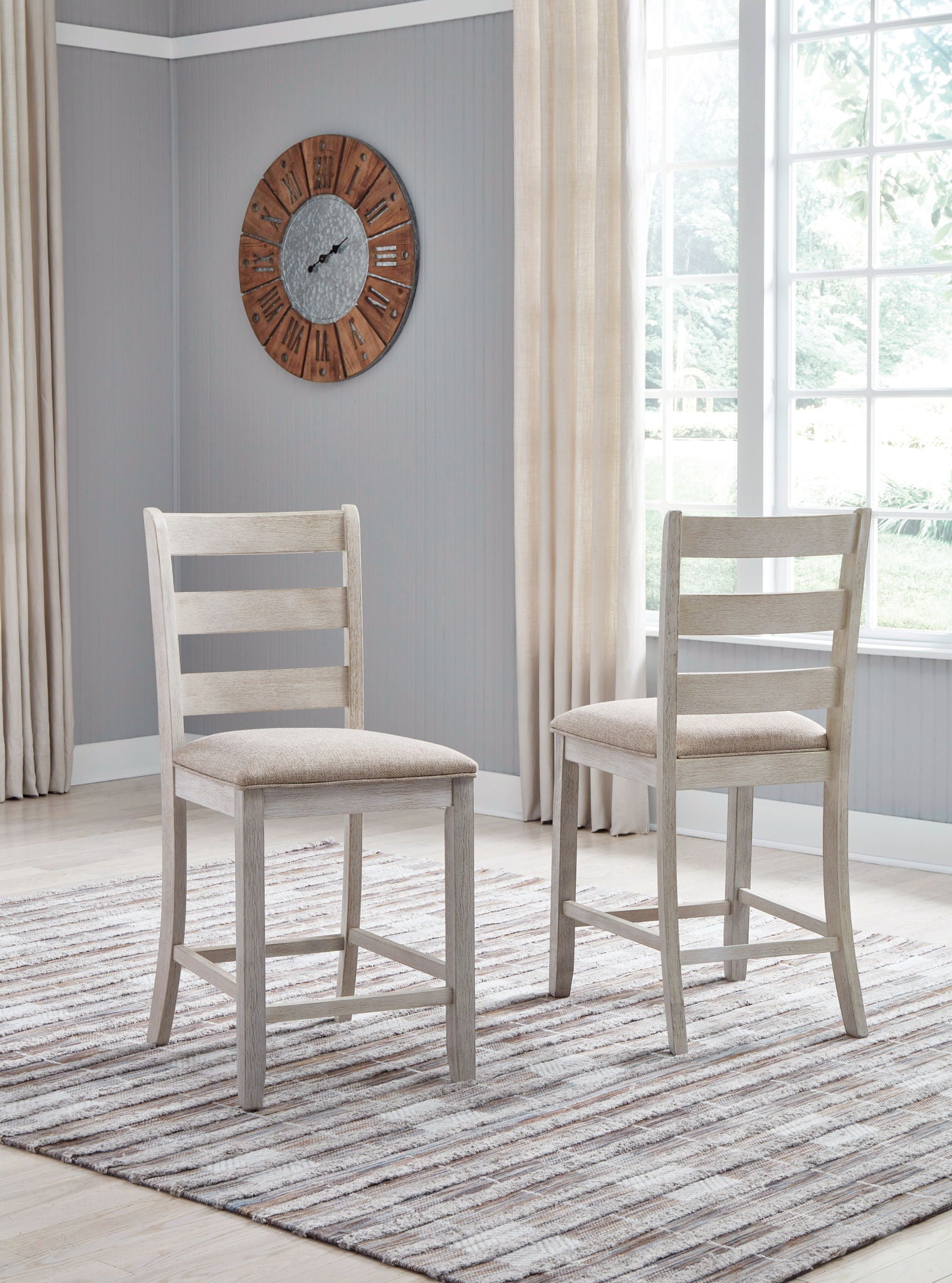 Skempton - Tabouret de bar rembourré (Lot de 2) - Blanc