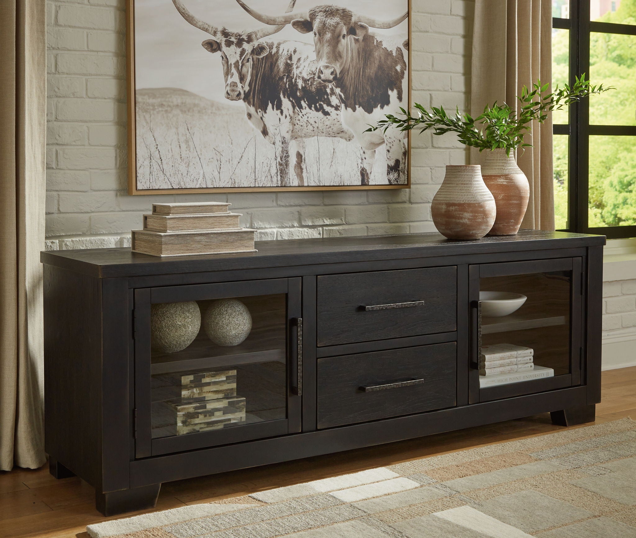 Galliden - Extra Large TV Stand - Black