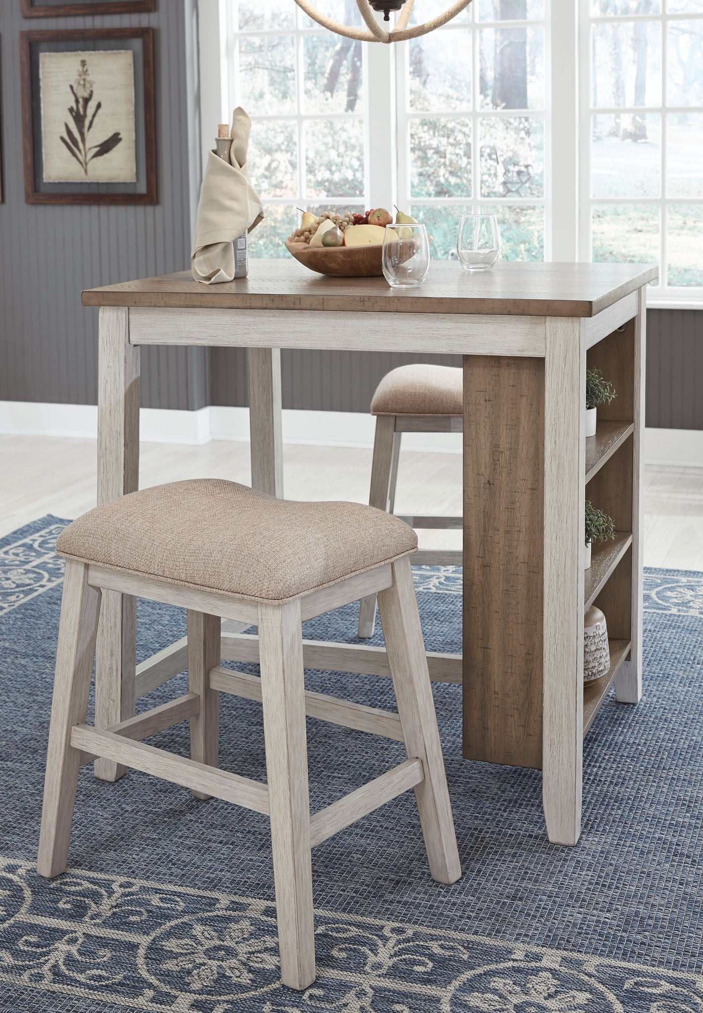 Skempton - Ensemble Table et Tabourets RECT DRM (3 pièces) - Blanc