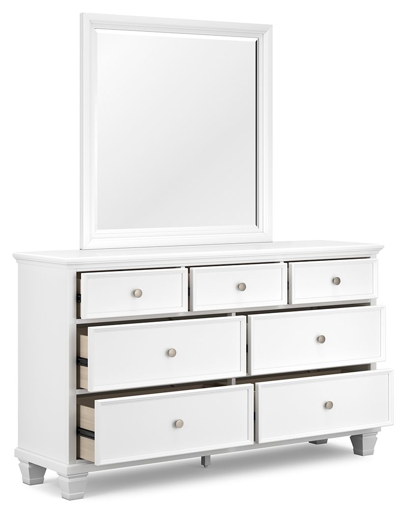 Fortman - Commode et miroir - Blanc