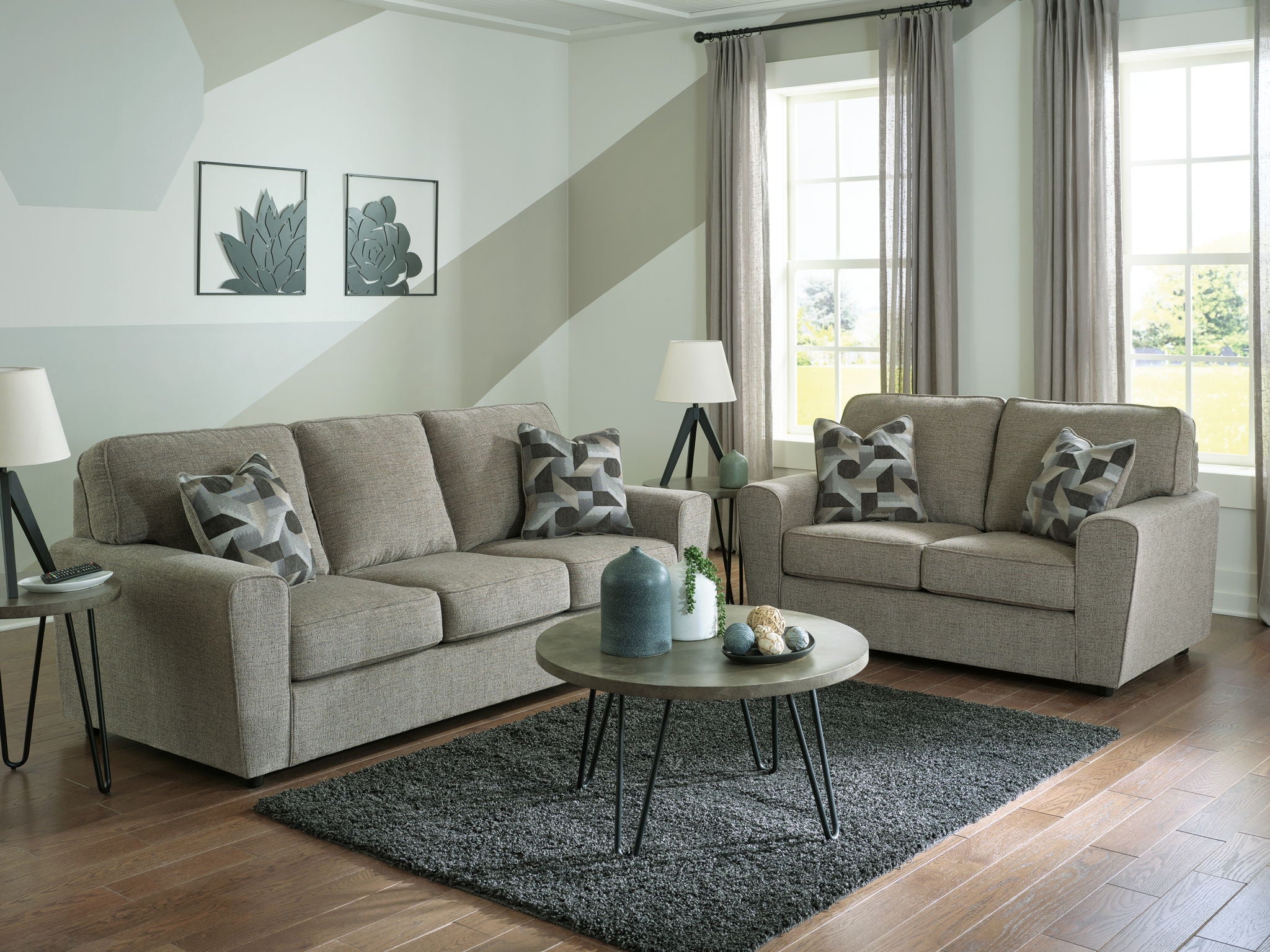 Cascilla - 2 Pc. - Sofa, Loveseat - Pewter
