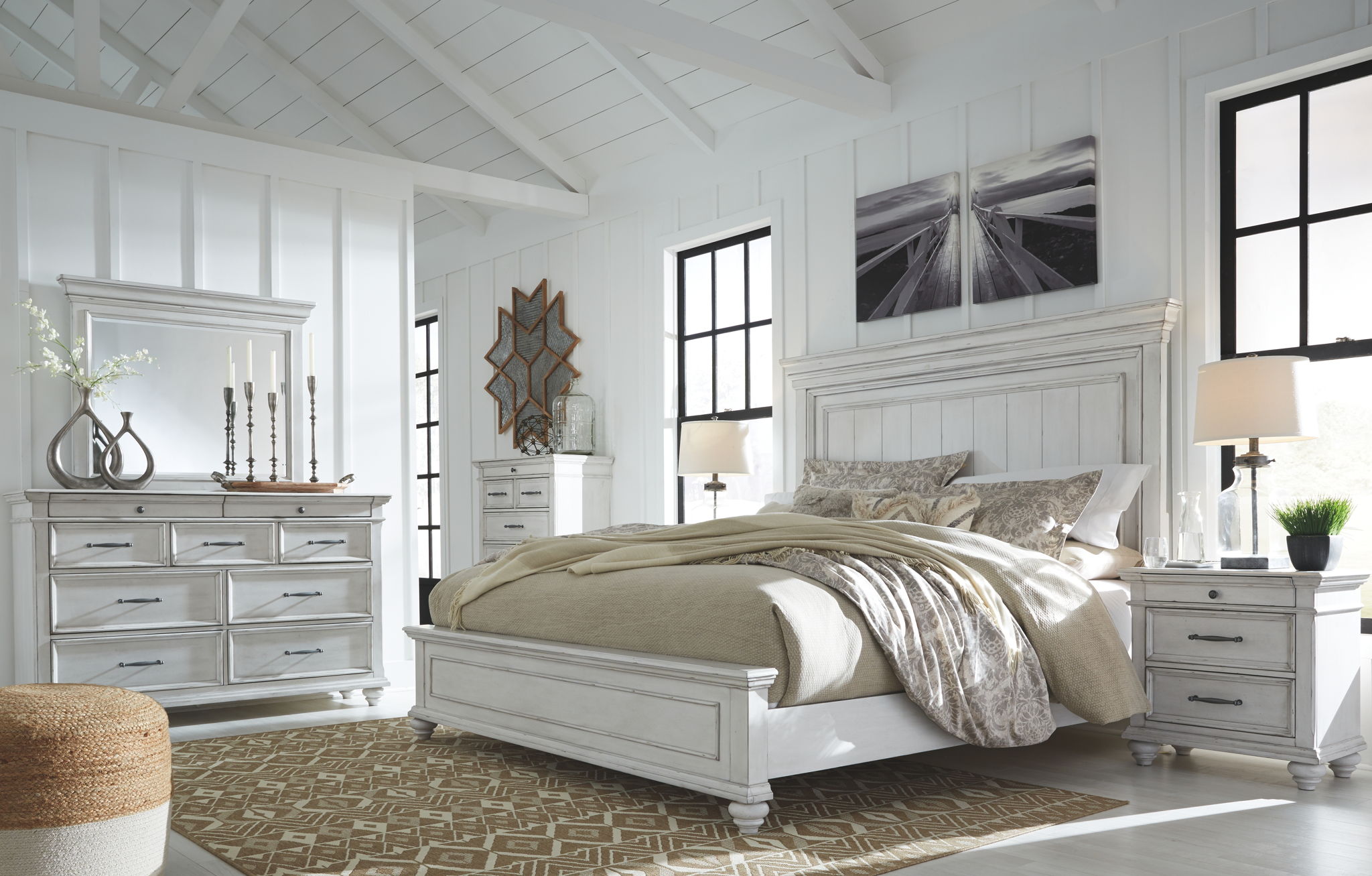 Kanwyn - Ensemble de chambre à coucher avec panneaux