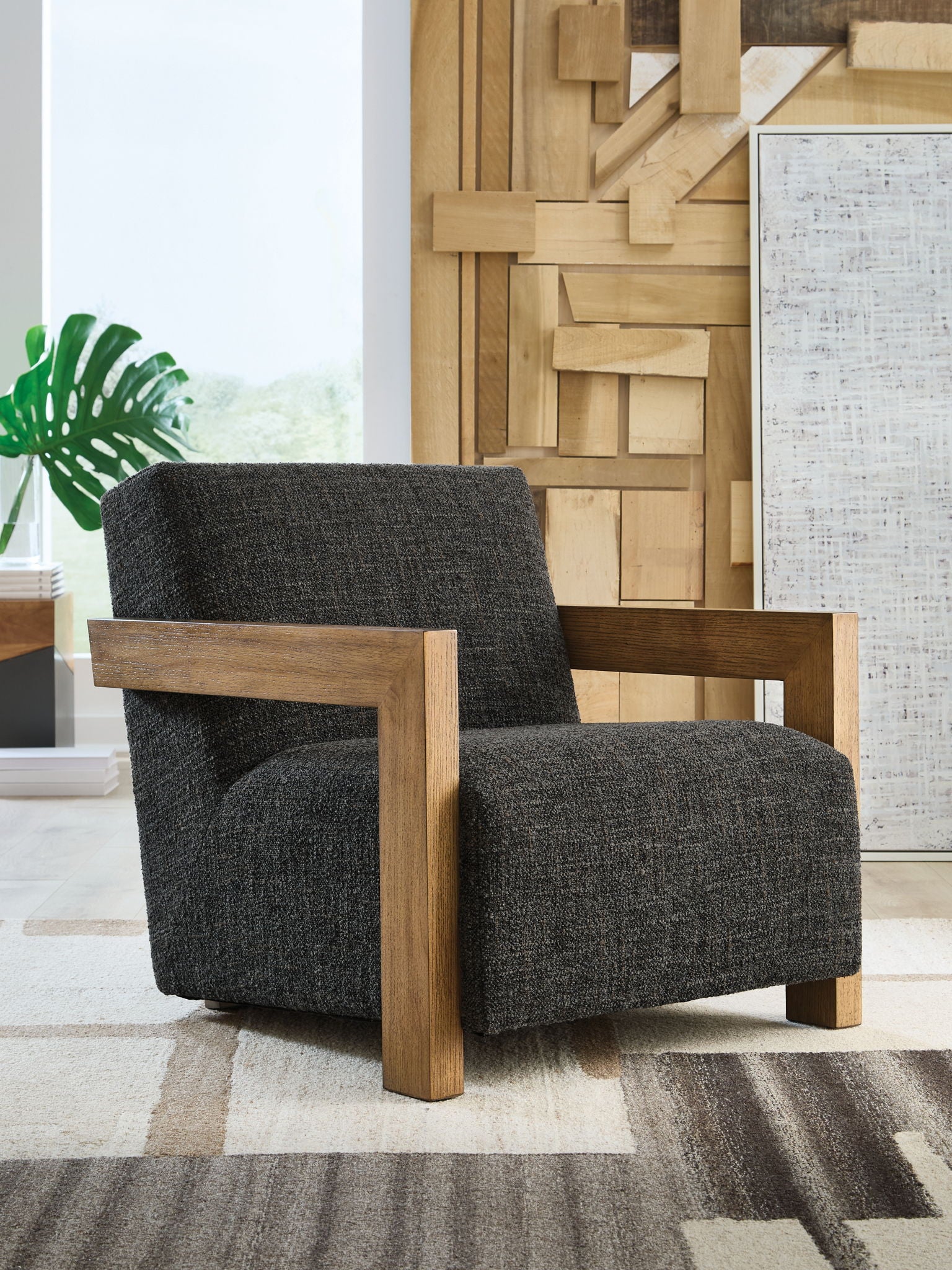 Dorney - Fauteuil d'appoint - Anthracite / Marron