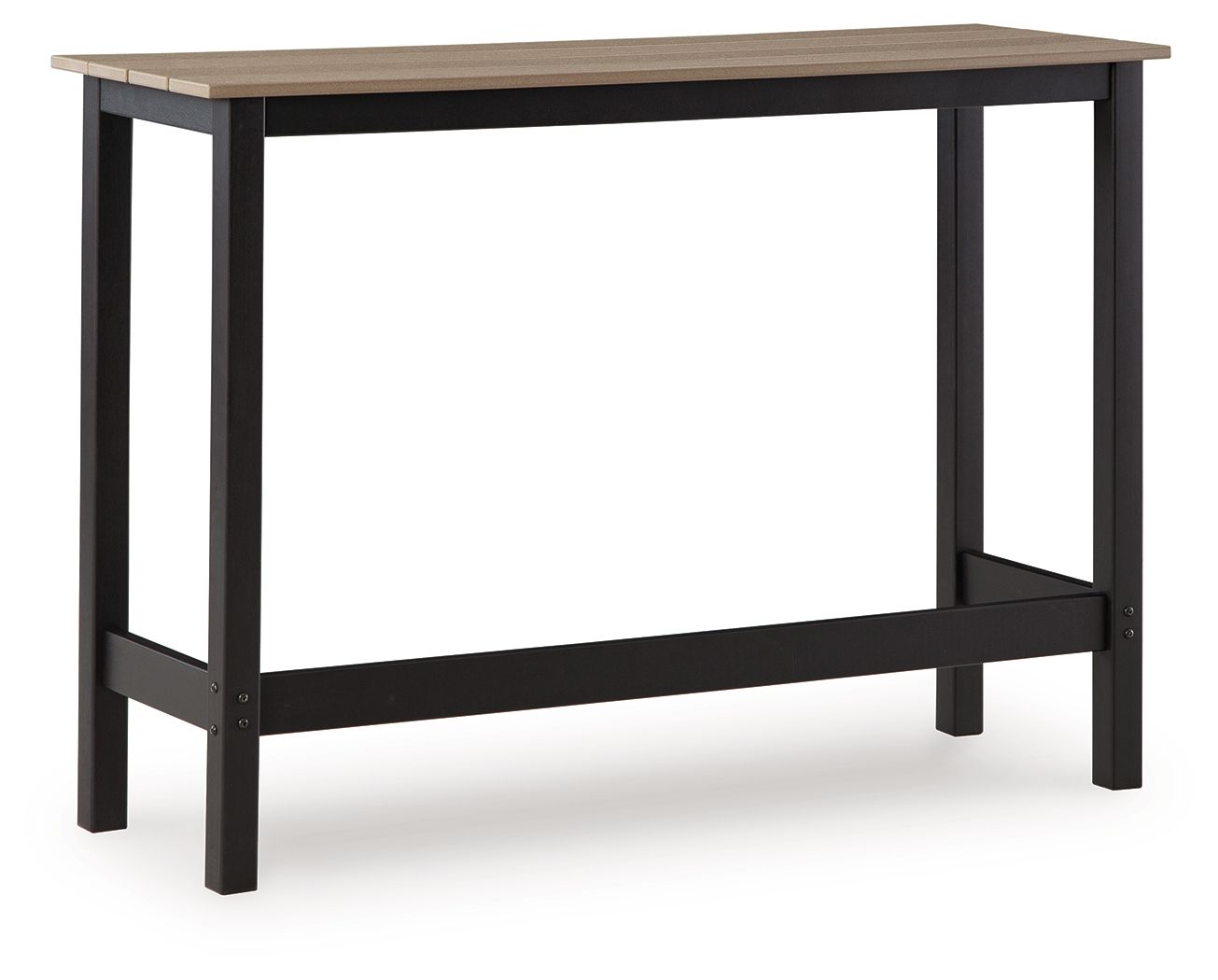 Shoreline Beach – Table de comptoir d'extérieur et 2 tabourets de bar (ensemble de 3) – Noir / Beige