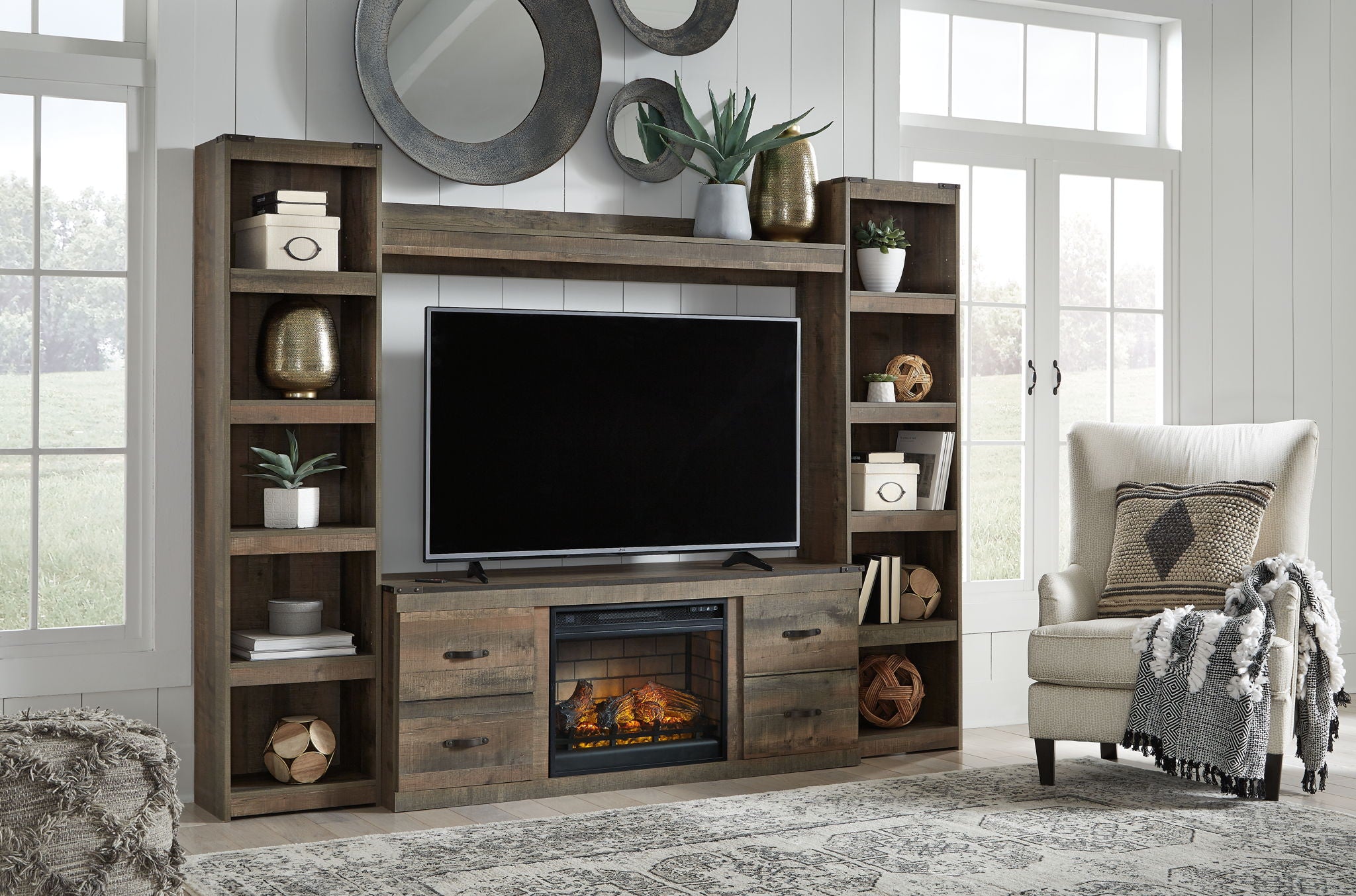 Trinell - Meuble de divertissement 4 pièces avec support TV de 60 po