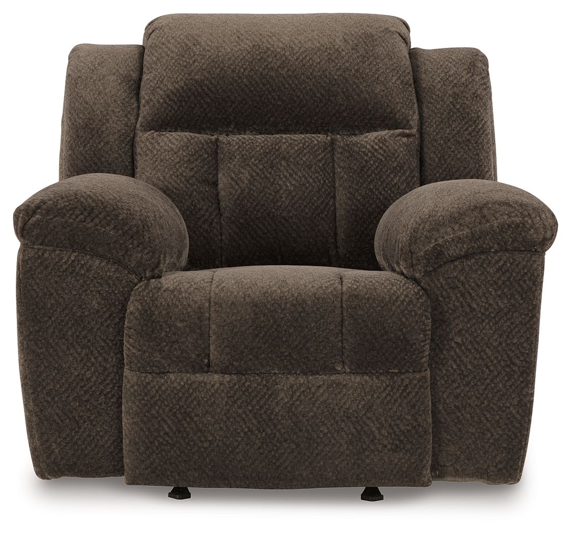 Frohn - Fauteuil inclinable à bascule - Tissu - Chocolat