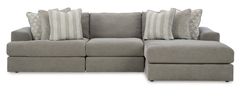 Avaliyah 3 Piece Modular Sectional with Chaise - Ash / Right Facing