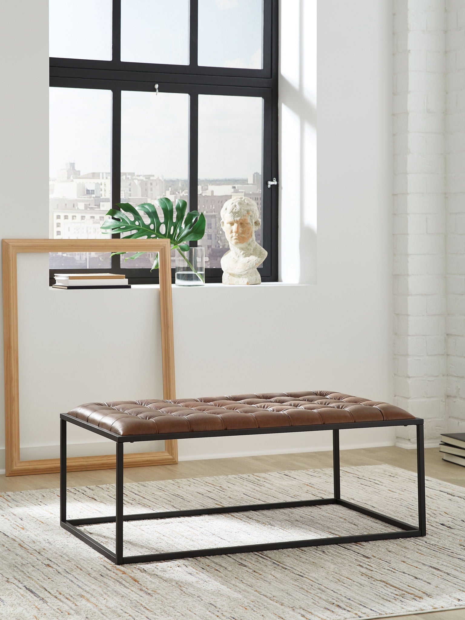 Junsor - Pouf Ottoman - Brun / Noir