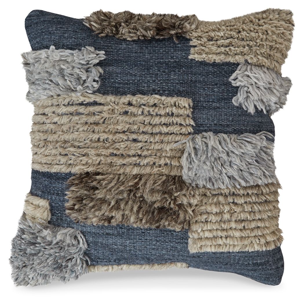 Gibbend - Pillow (Set of 4) - Blue / Gray / White