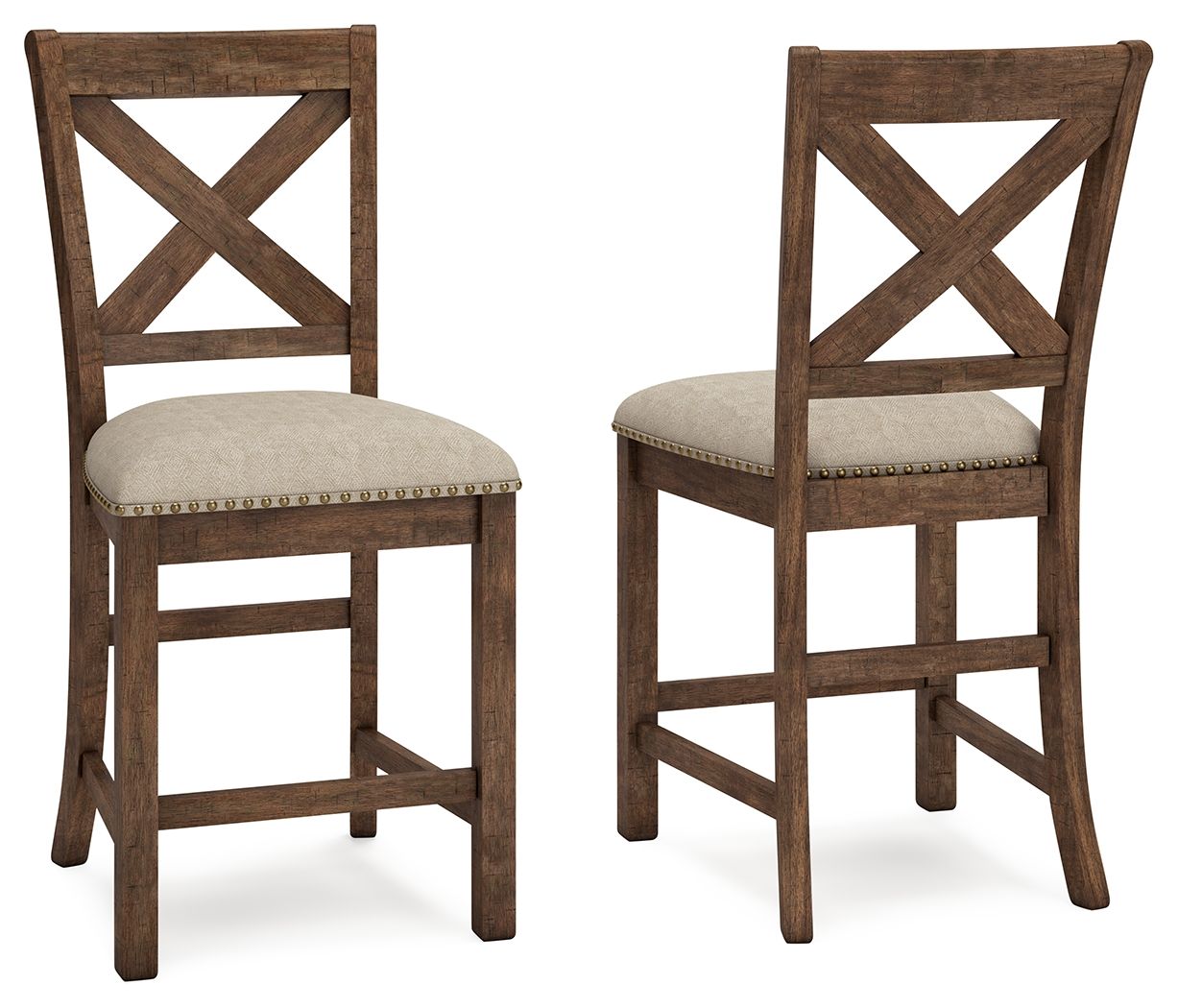Moriville - Tabouret de bar rembourré (Lot de 2) - Beige