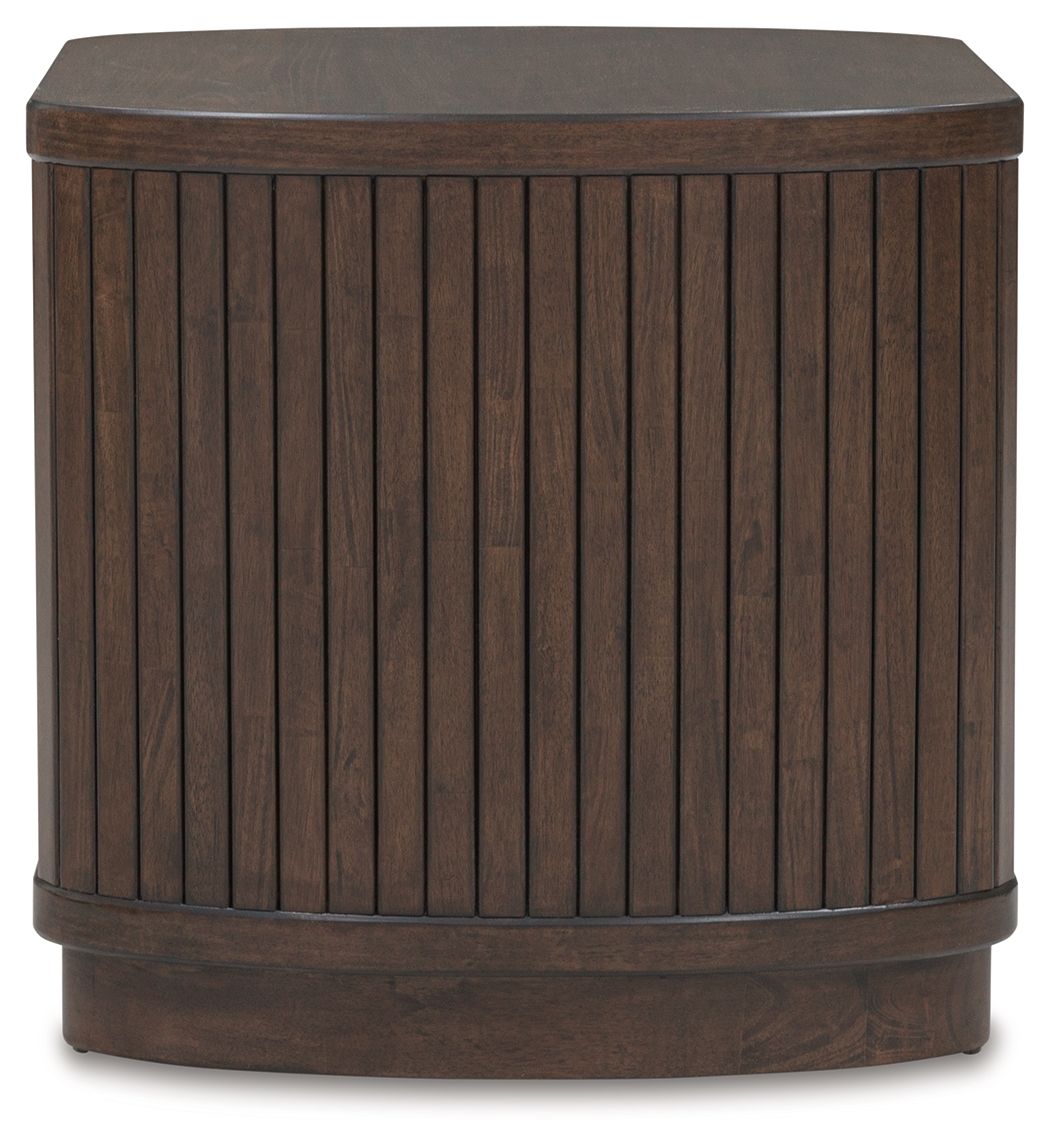 Korestone - Table d'appoint carrée - Marron foncé