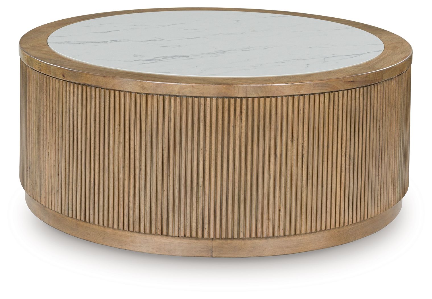 Camdill - Table Basse Ronde - Brun Clair / Blanc