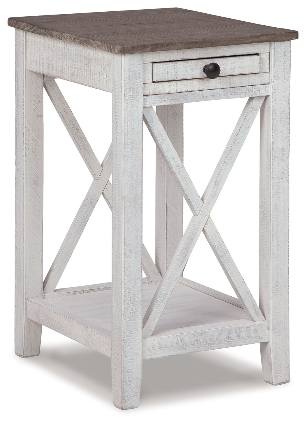 Adalane - Table d'appoint - Blanc / Gris