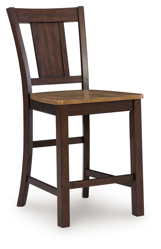Rylandeen - Tabouret de bar (lot de 2) - Marron clair / Marron foncé