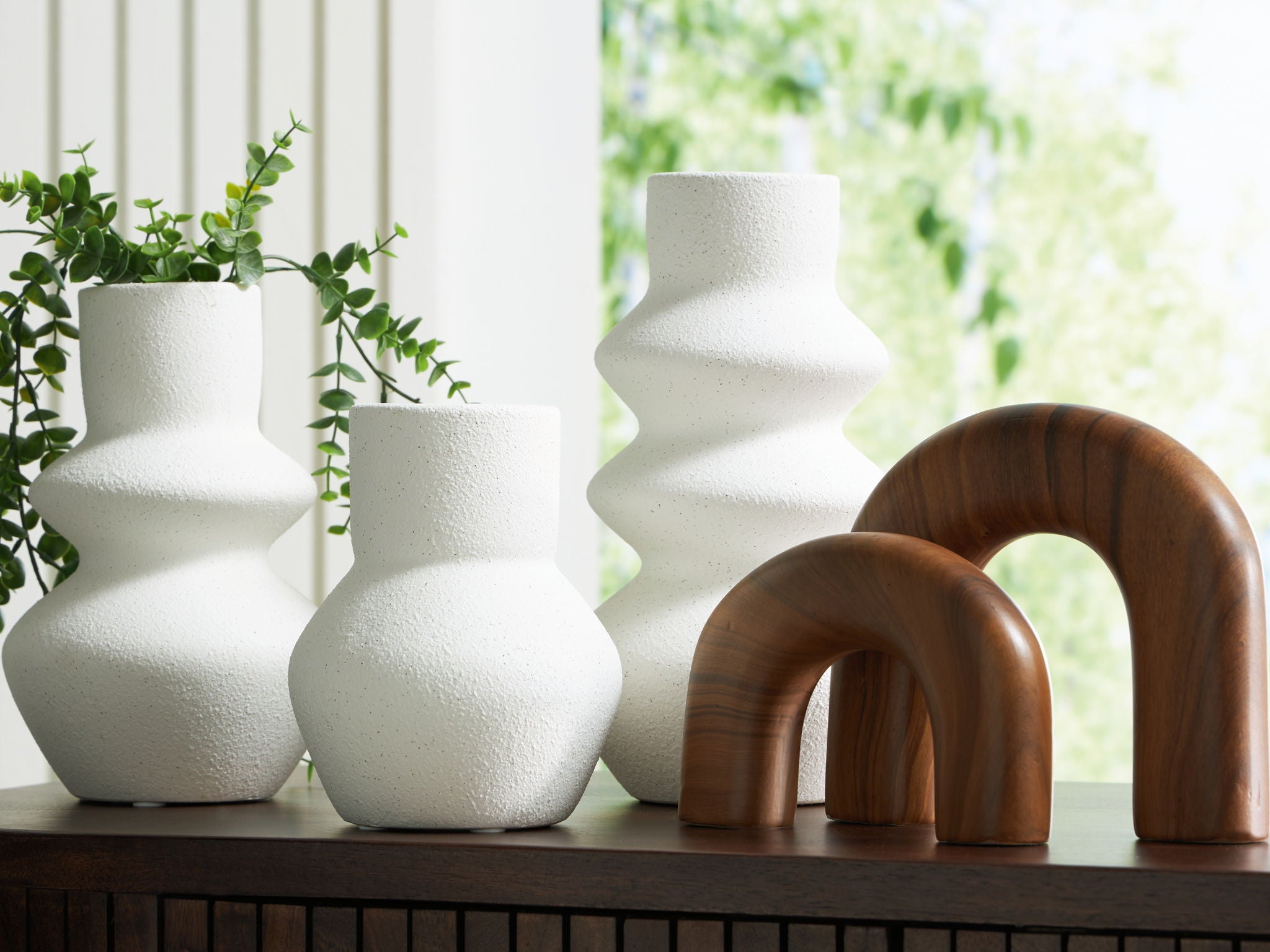 Carterworth - Ensemble d'accessoires (Lot de 5) - Blanc / Marron