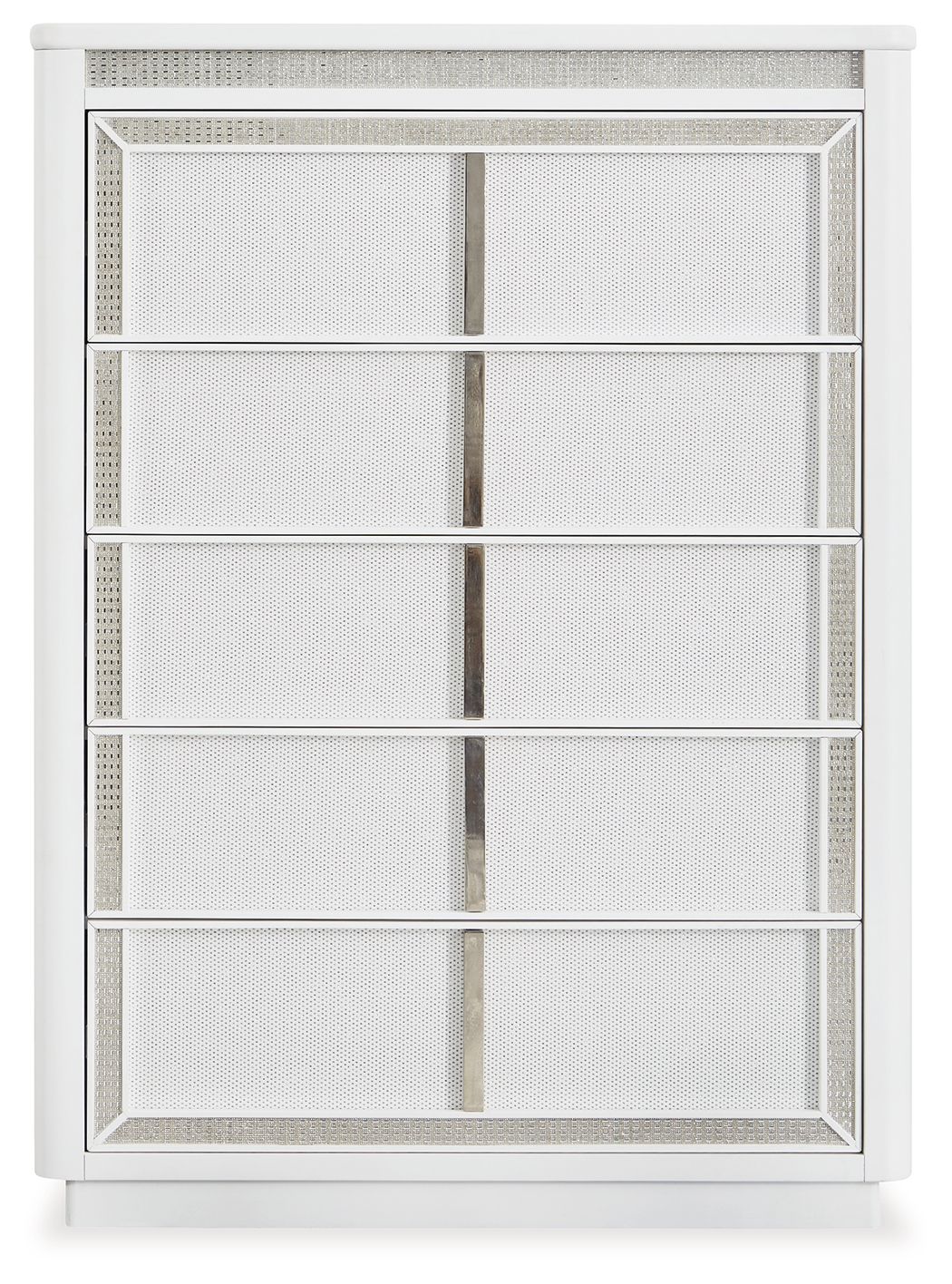 Commode cinq tiroirs Chalanna - Blanc