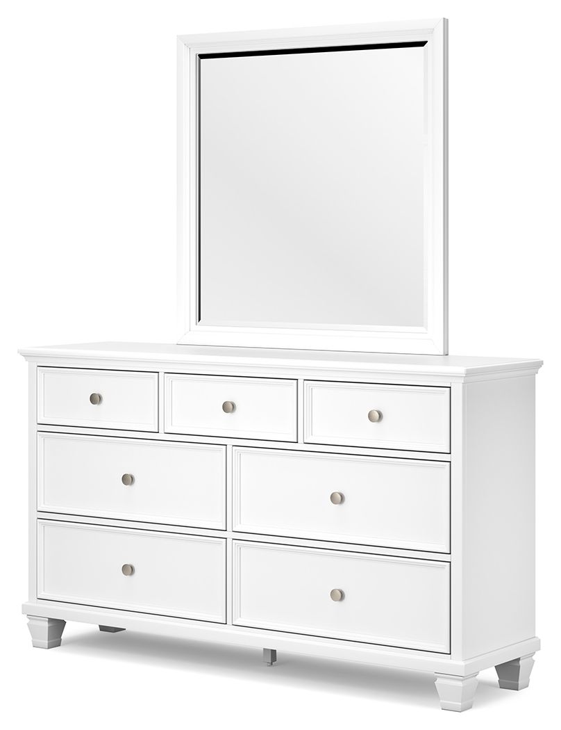 Fortman - Commode et miroir - Blanc