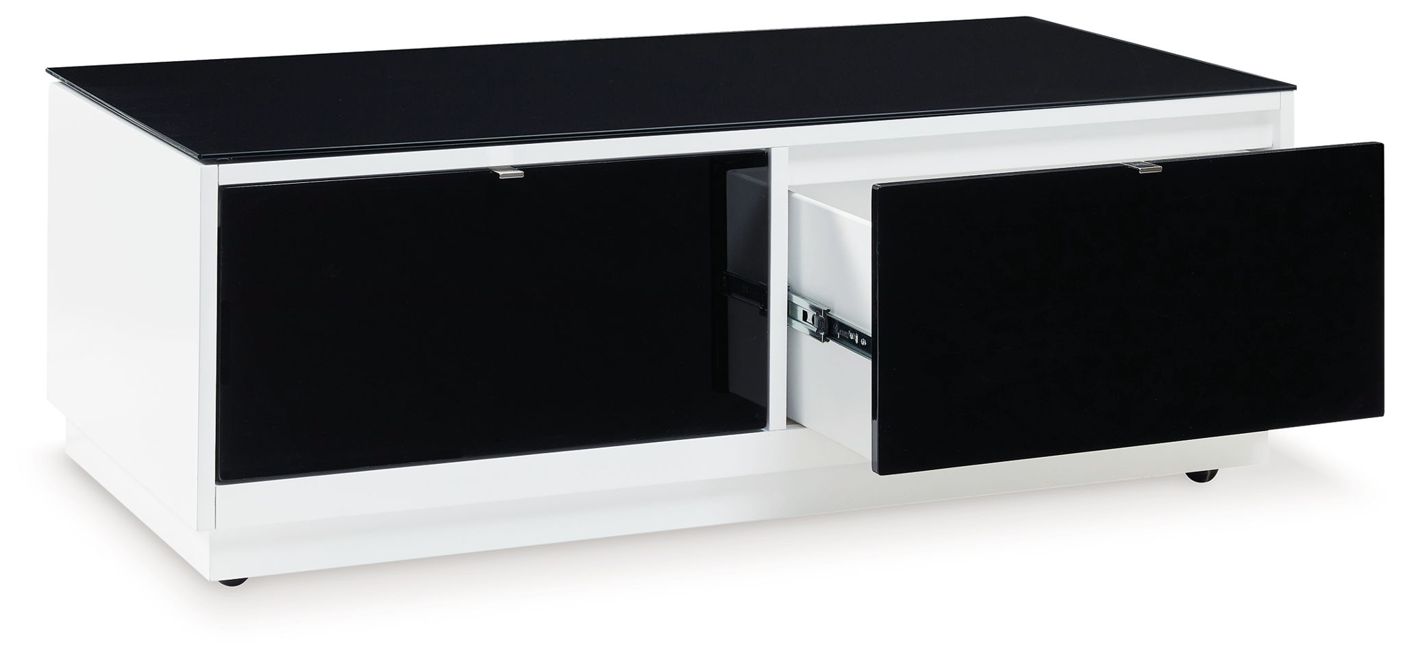Gardoni - Table Basse Rectangulaire - Blanc / Noir