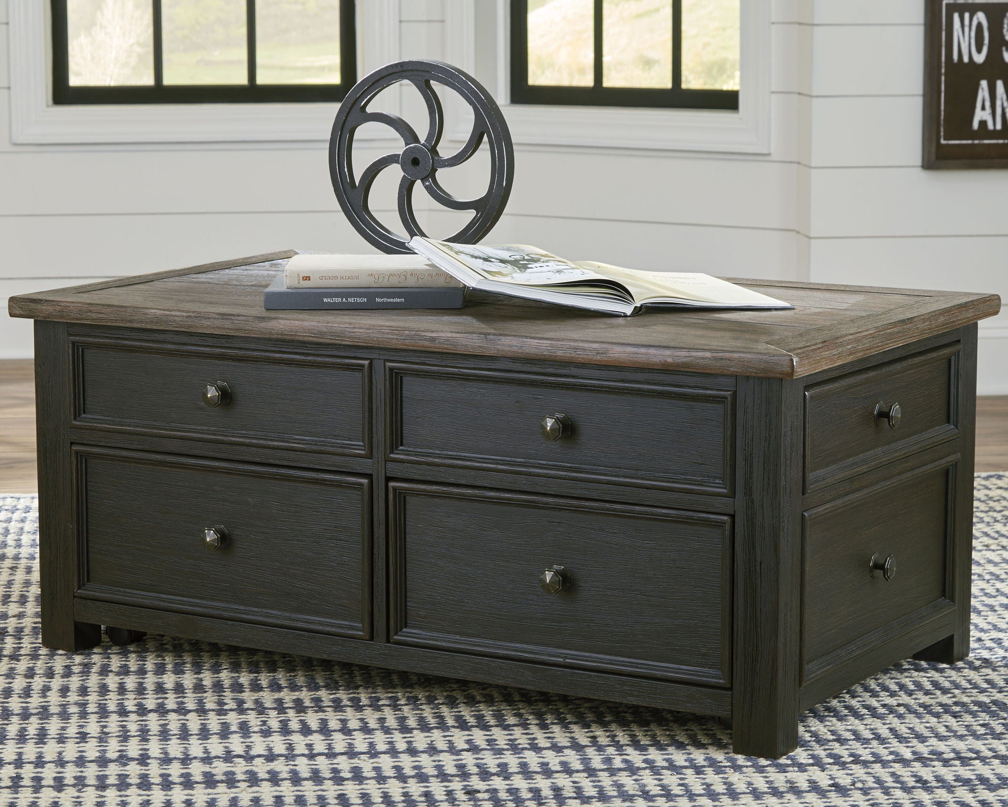 Table basse relevable Tyler Creek - brun-gris / noir