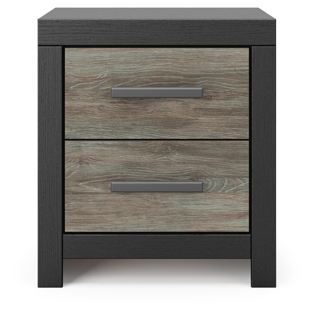 Broachmyn - Two Drawer Night Stand - Black / Gray - Wood