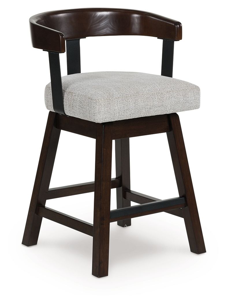 Haddigan - Tabouret de bar pivotant rembourré (Lot de 2) - Marron foncé