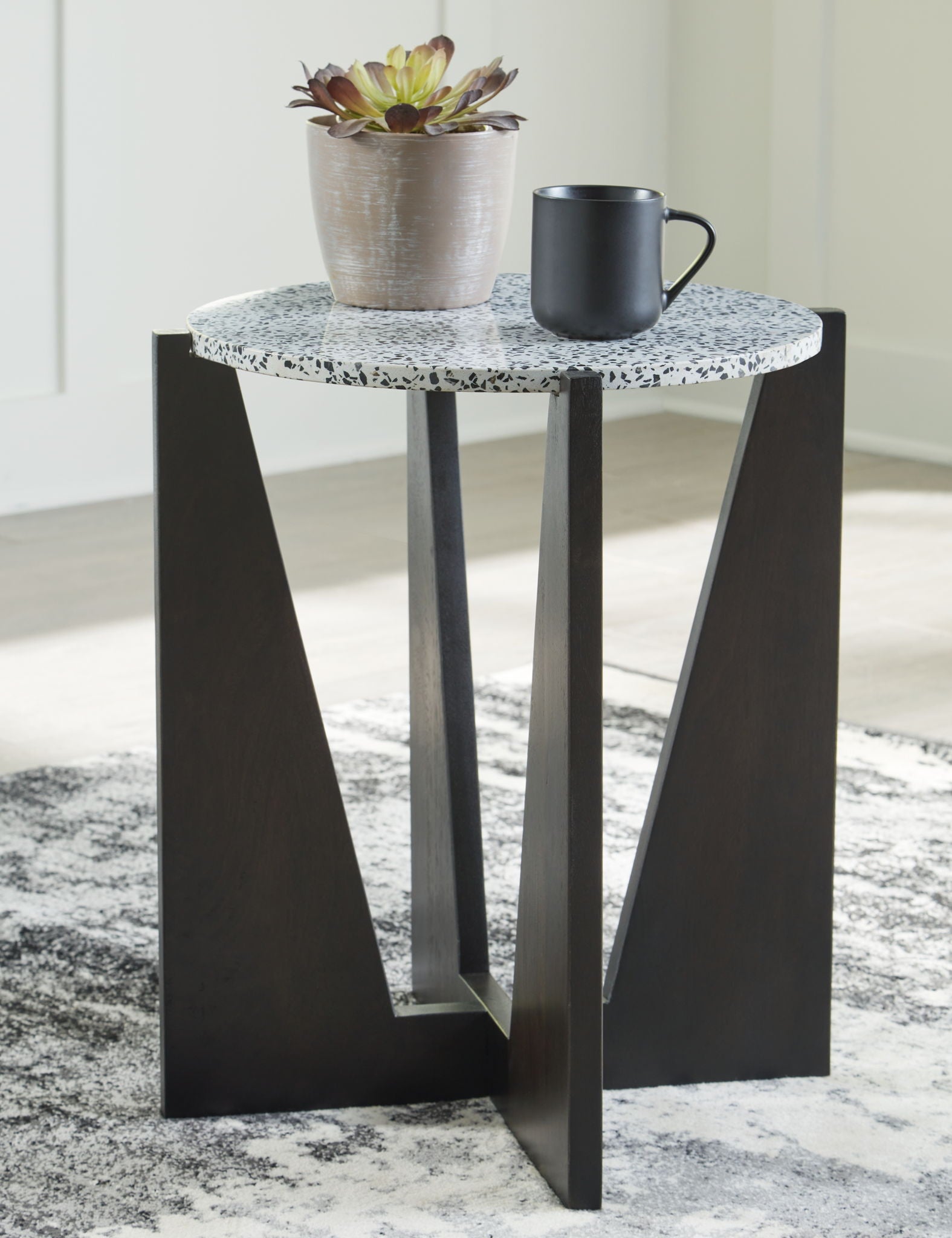 Tellrich - Table d'appoint - Noir / Blanc