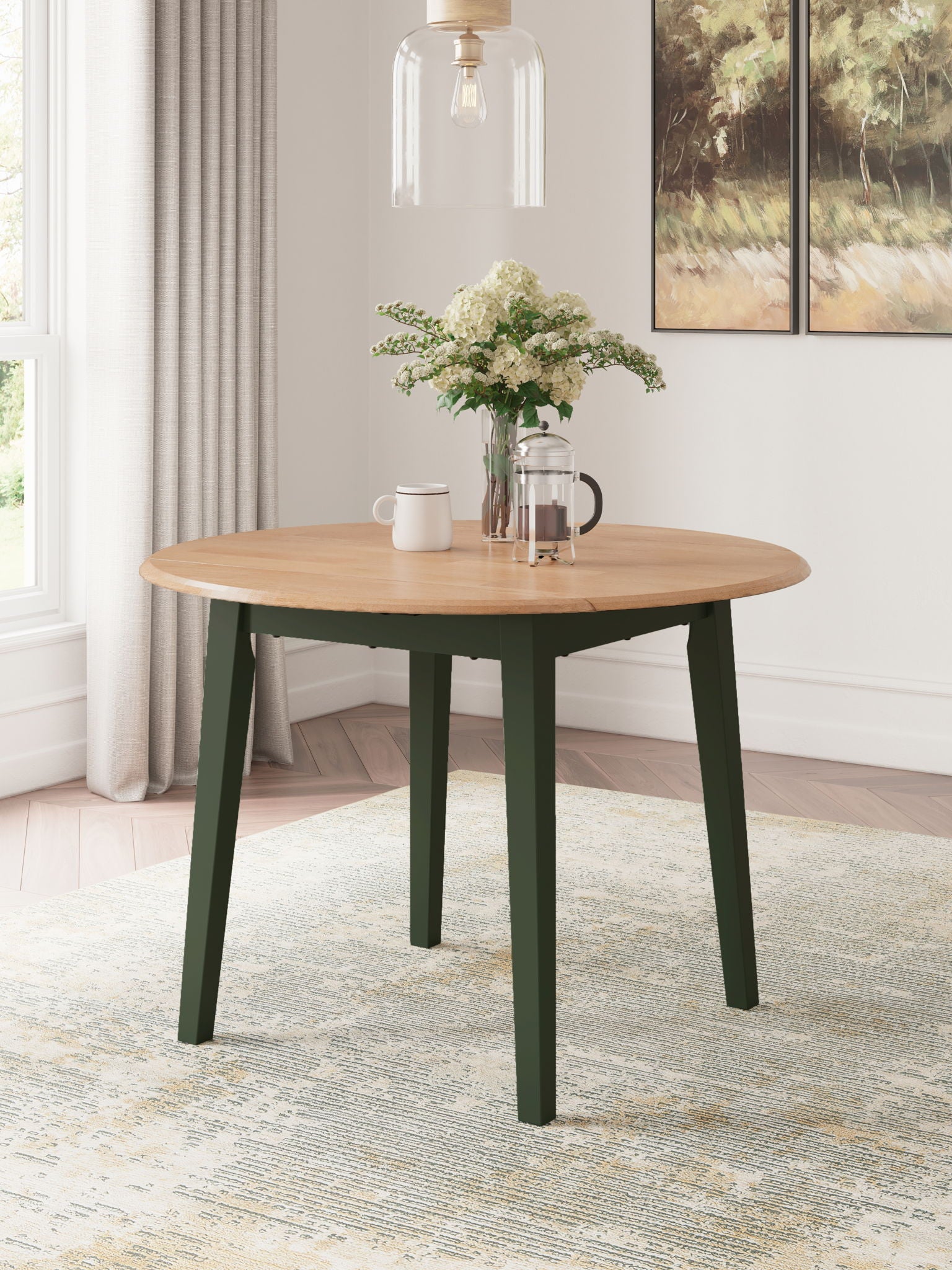 Gesthaven - Table de salle à manger ronde à rabats