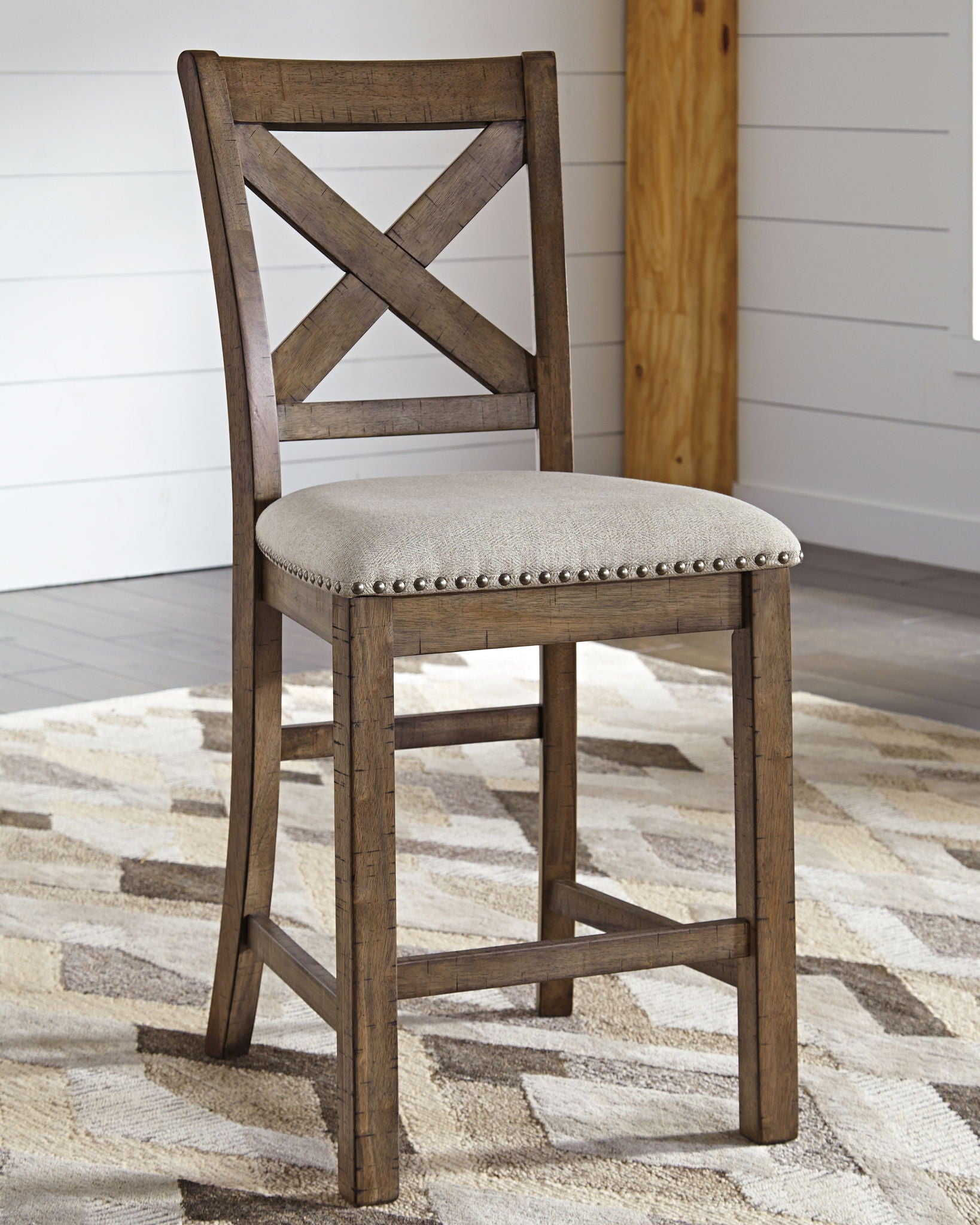 Moriville - Tabouret de bar rembourré (Lot de 2) - Beige