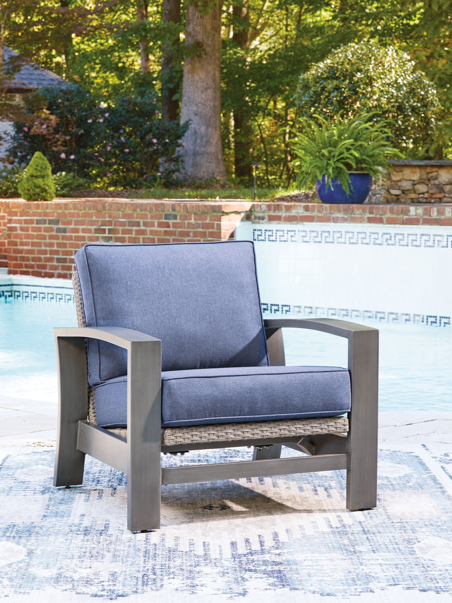 Half Moon Beach - Chaise longue de printemps - Bleu / Gris