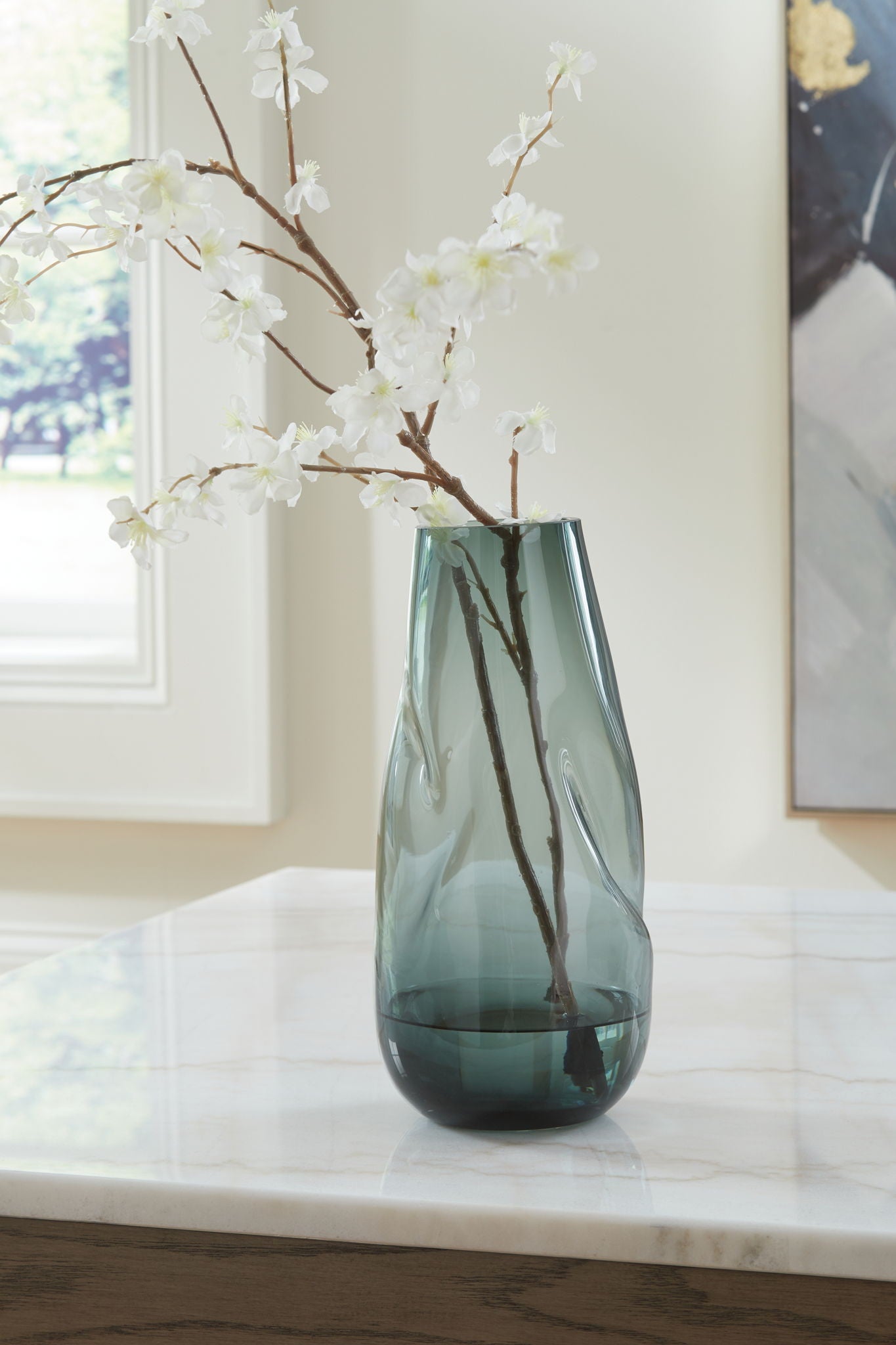 Beamund - Vase (Set of 2) - 13" - Teal Blue