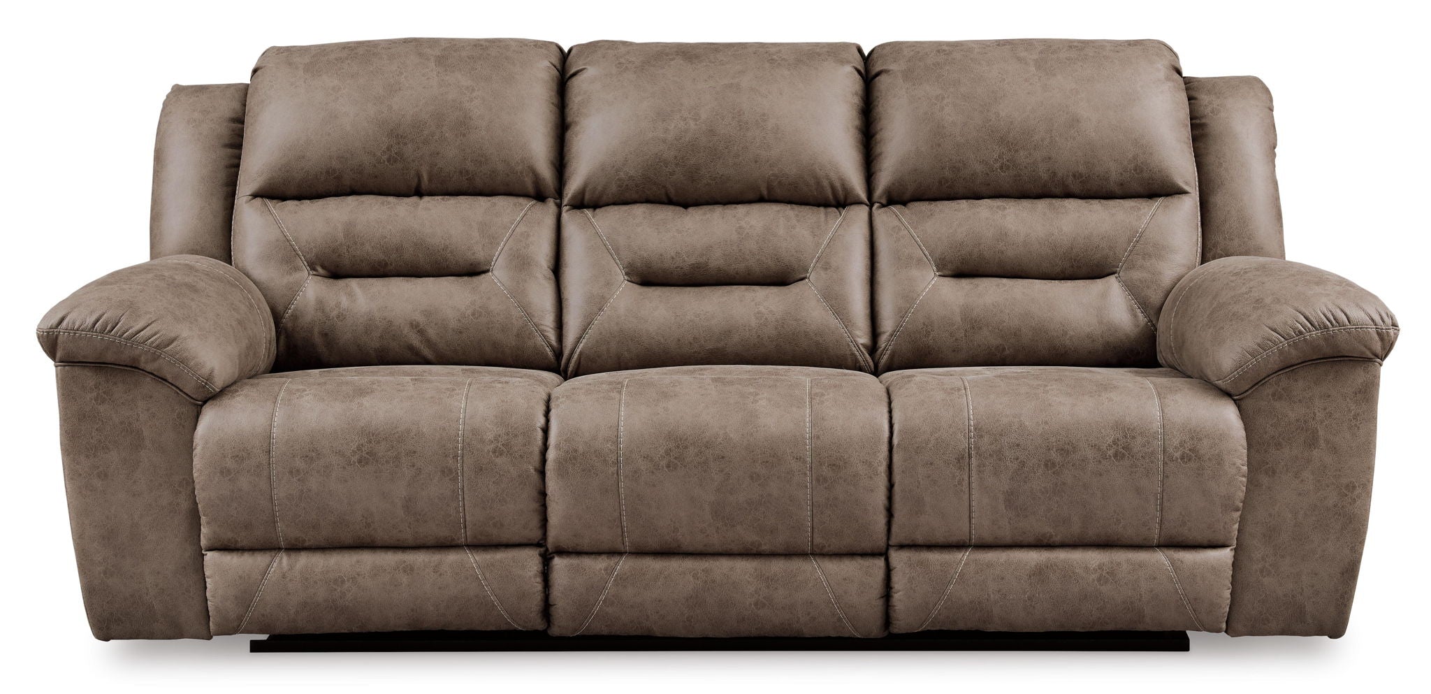 Stoneland - Reclining Sofa - Faux Leather - Fossil