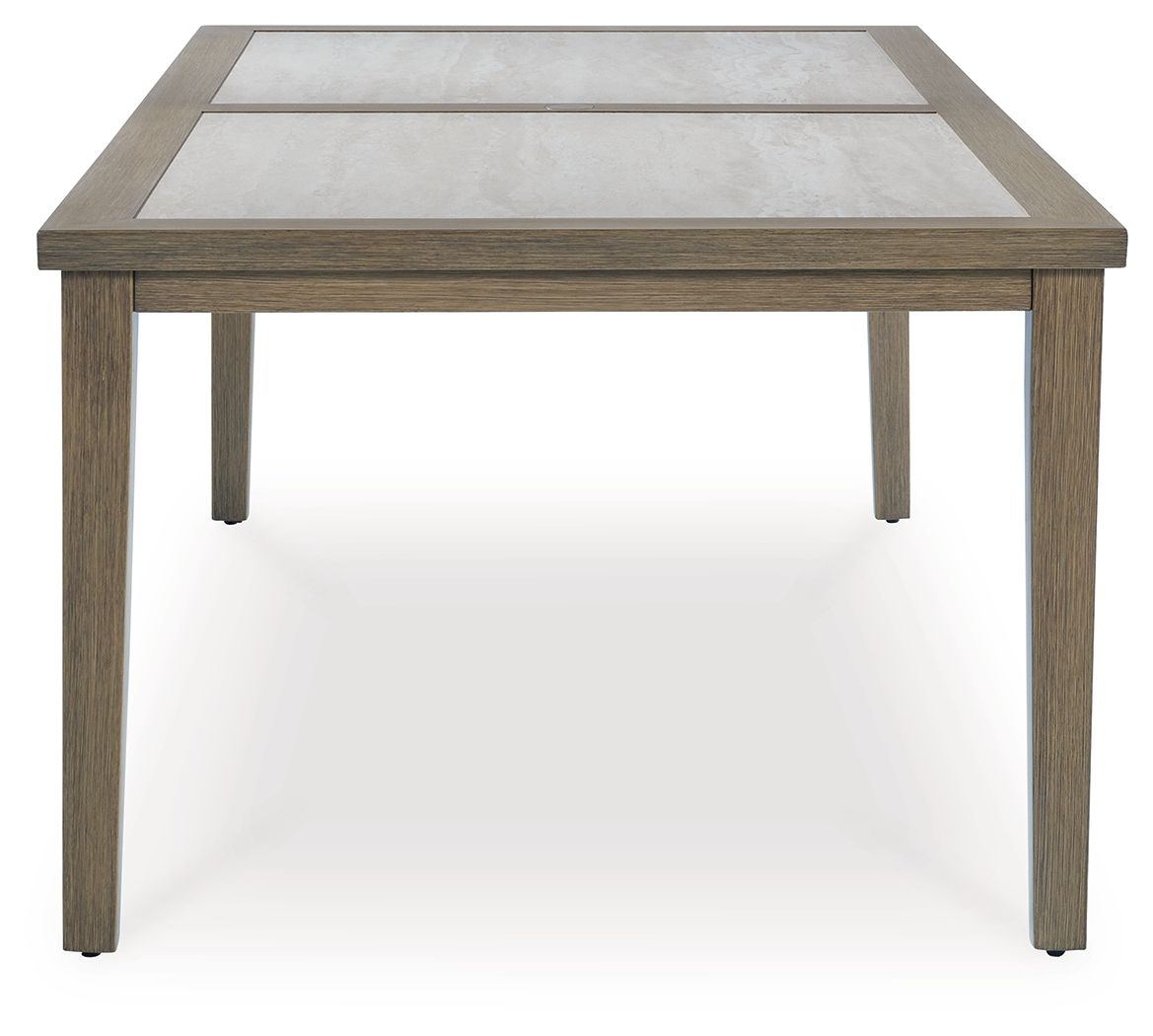 Rainier Ranch - Table à Manger Rectangulaire avec Option Parasol - Marron / Beige