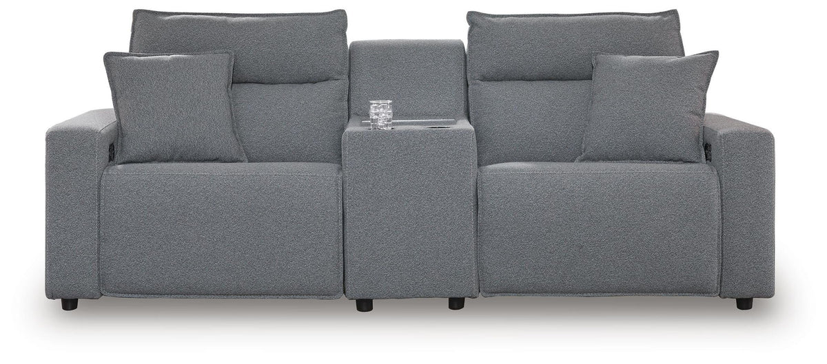 Modmax II - 3-Piece Power Reclining Sectional With Console - Salt And Pepper - Next-Gen Nuvella