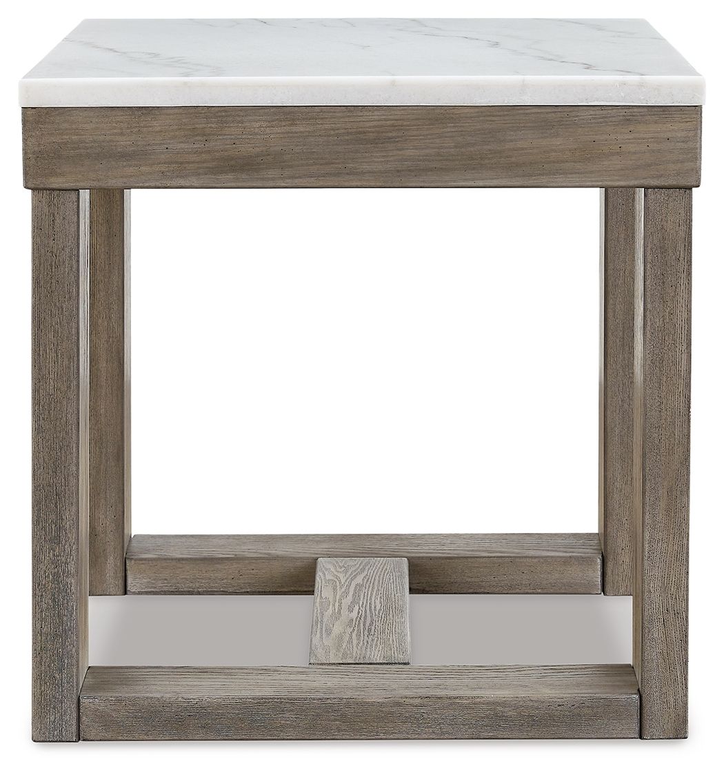 Loyaska - Table d'appoint carrée - Marron / Ivoire
