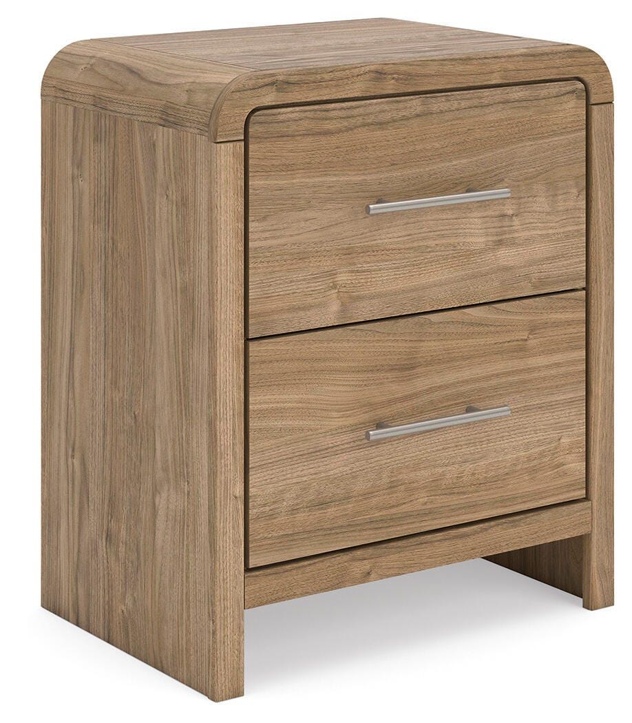 Gramburg - Two Drawer Night Stand - Warm Natural Brown - Wood