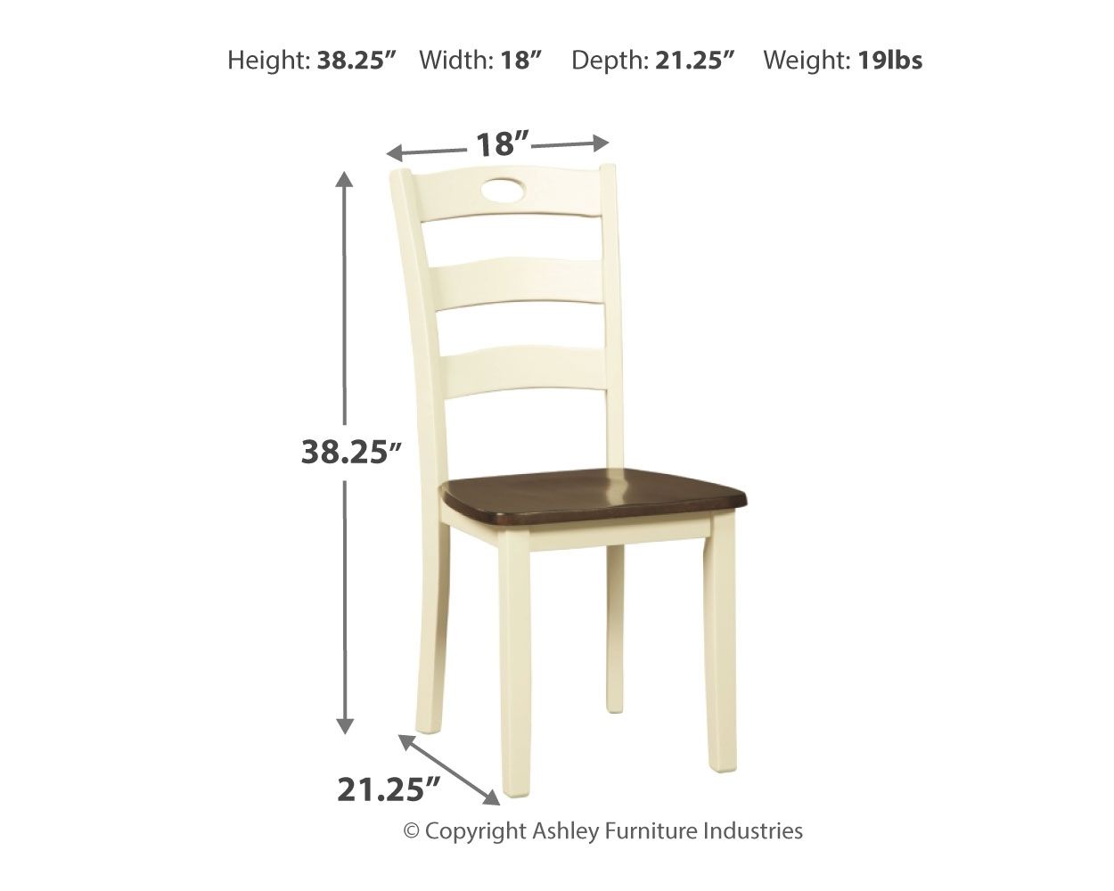 Woodanville - Chaise de salle à manger (lot de 2) - Crème/Marron