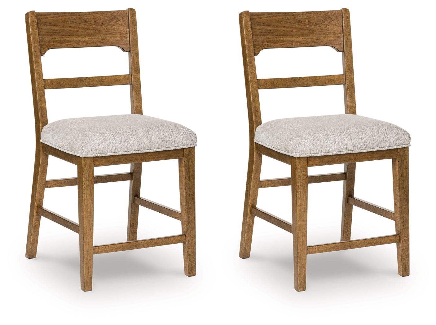 Cabalynn - Tabouret de bar rembourré (Lot de 2) - Avoine / Brun clair