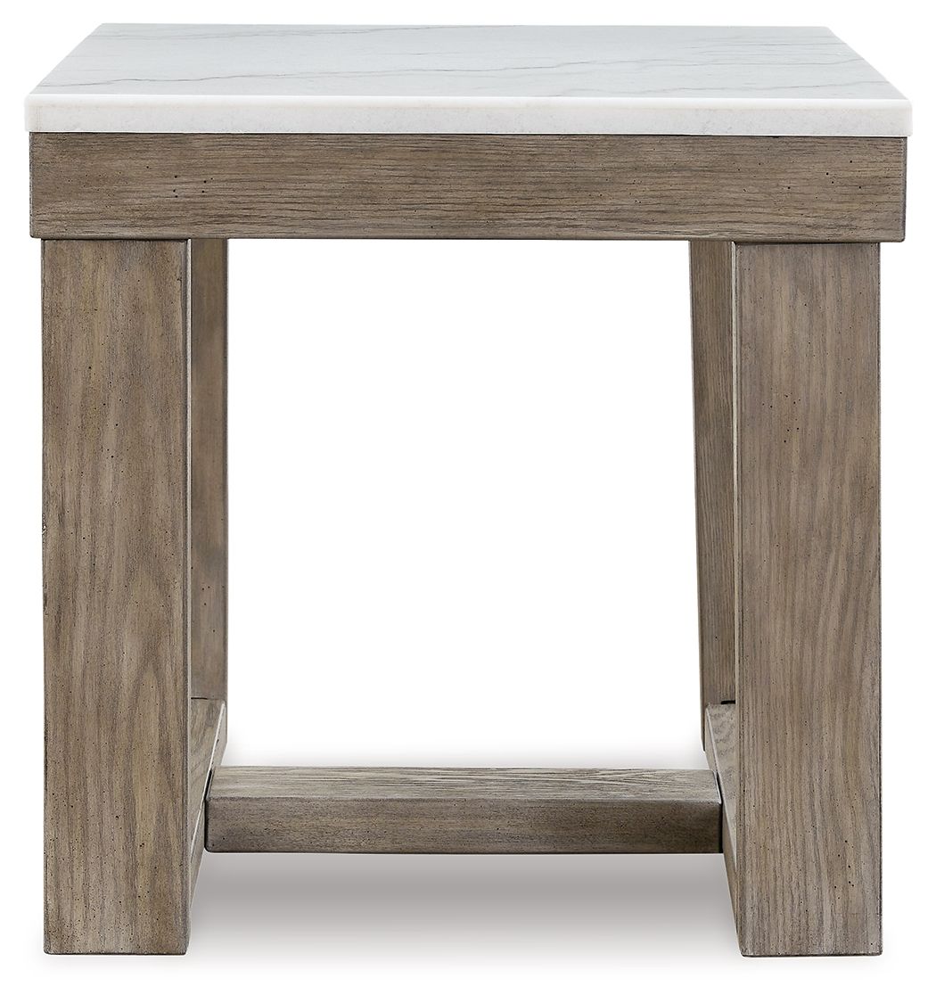 Loyaska - Table d'appoint carrée - Marron / Ivoire
