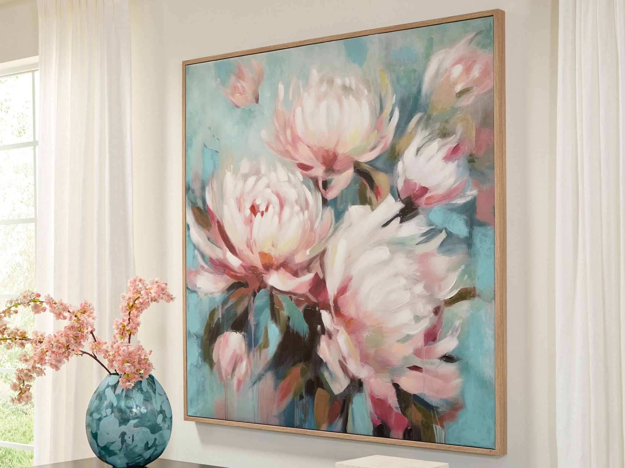 Parryville - Art mural - Aqua / Rose