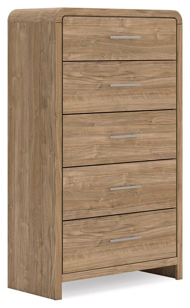 Gramburg - Five Drawer Chest - Warm Natural Brown - Wood