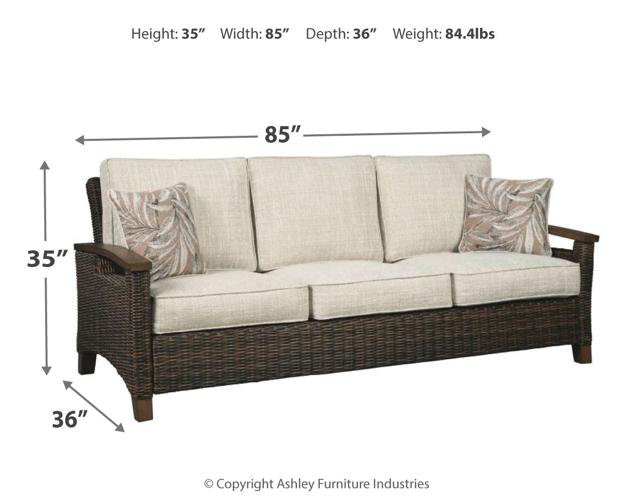 Paradise Trail - Canapé avec coussin - Marron moyen