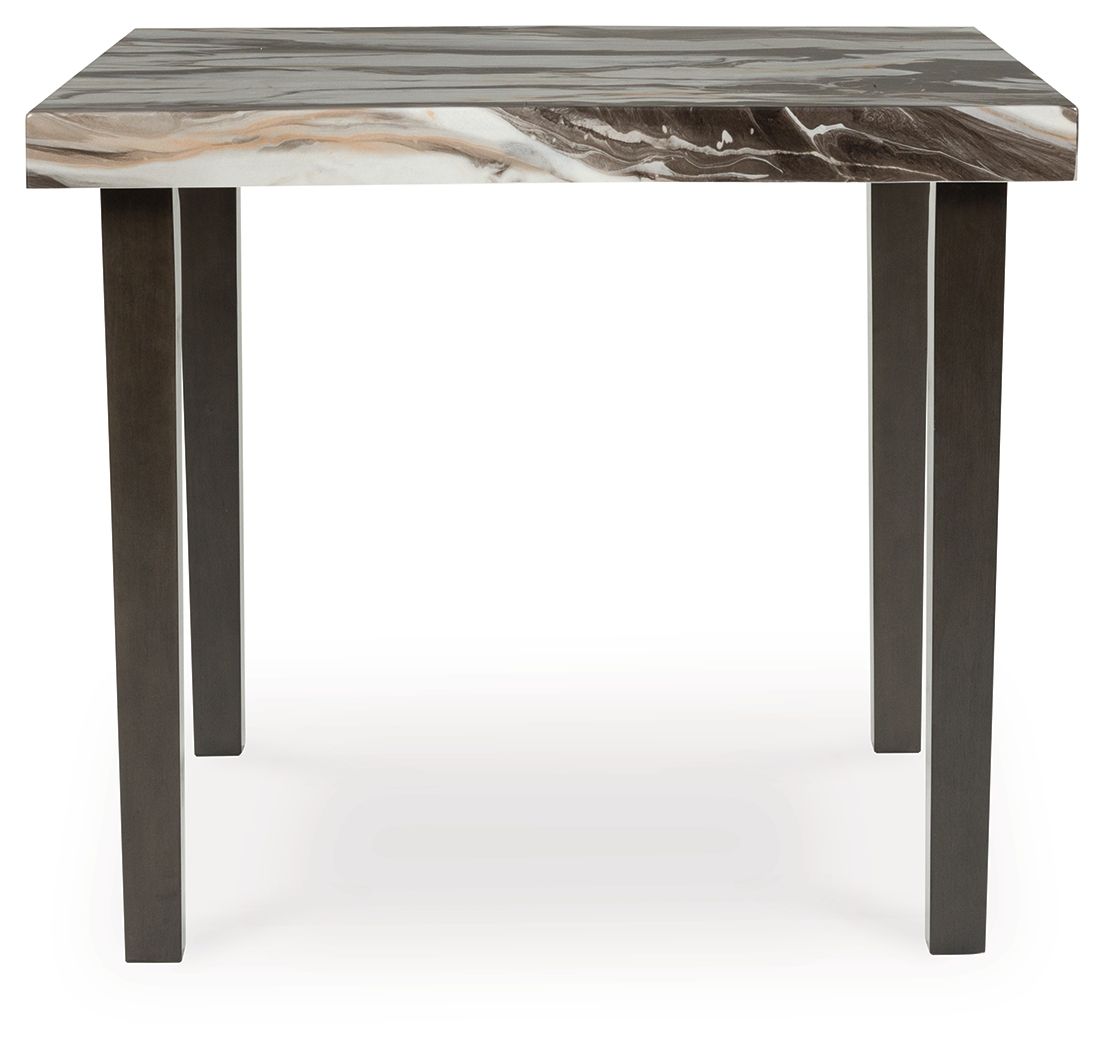 Jeshina - Table de comptoir carrée pour salle à manger - Brun foncé / Beige