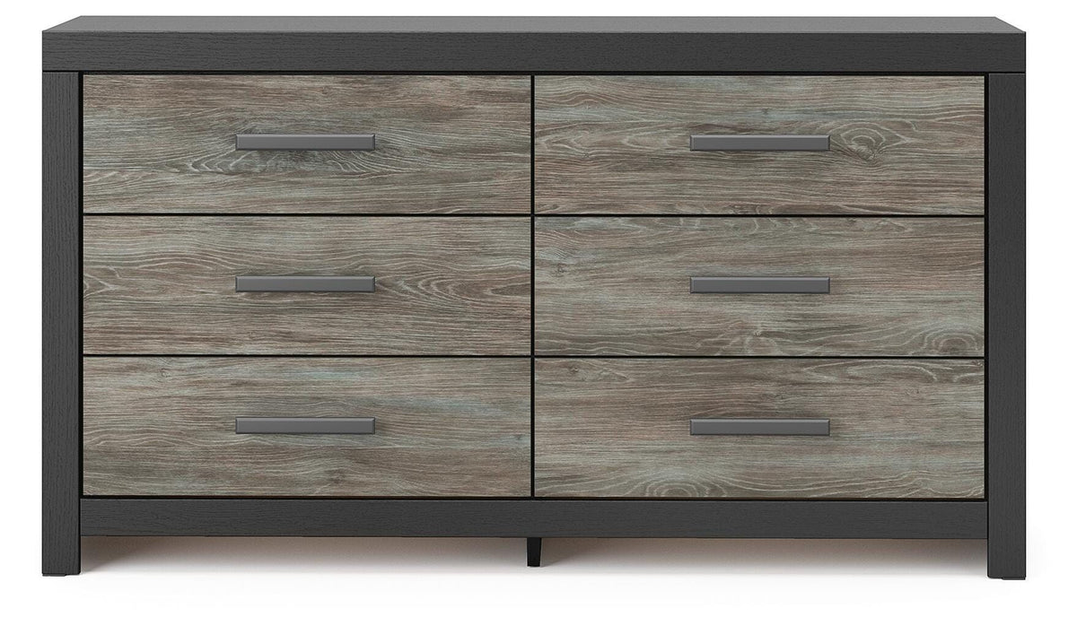 Broachmyn - Six Drawer Dresser - Black / Gray - Wood