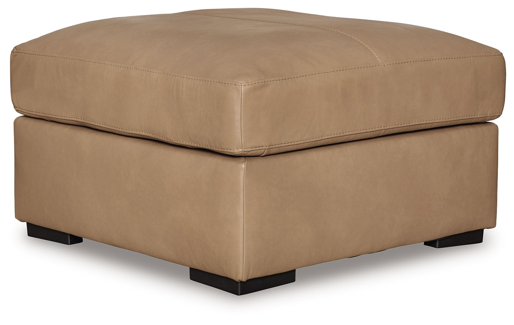 Bandon - Grand Pouf d'appoint - Cuir assorti - Caramel