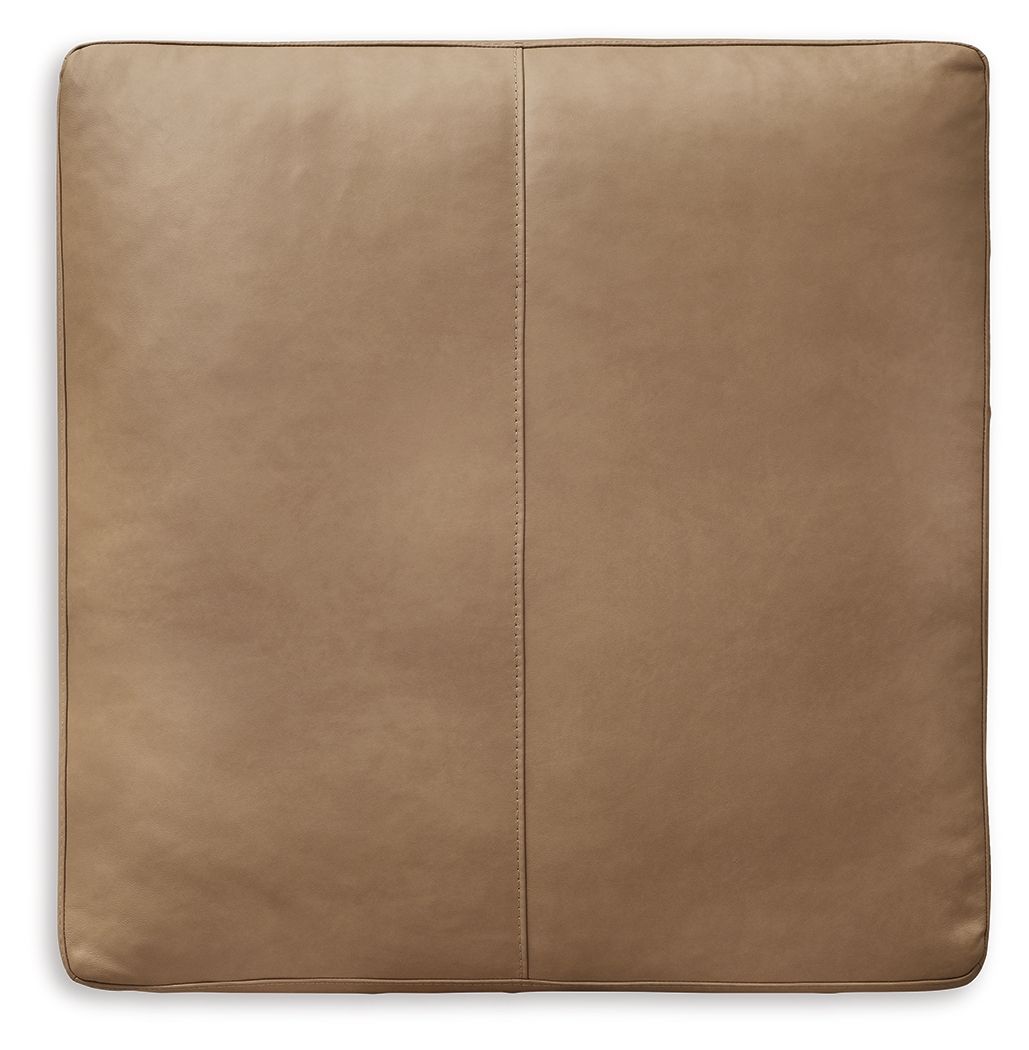 Bandon - Grand Pouf d'appoint - Cuir assorti - Caramel
