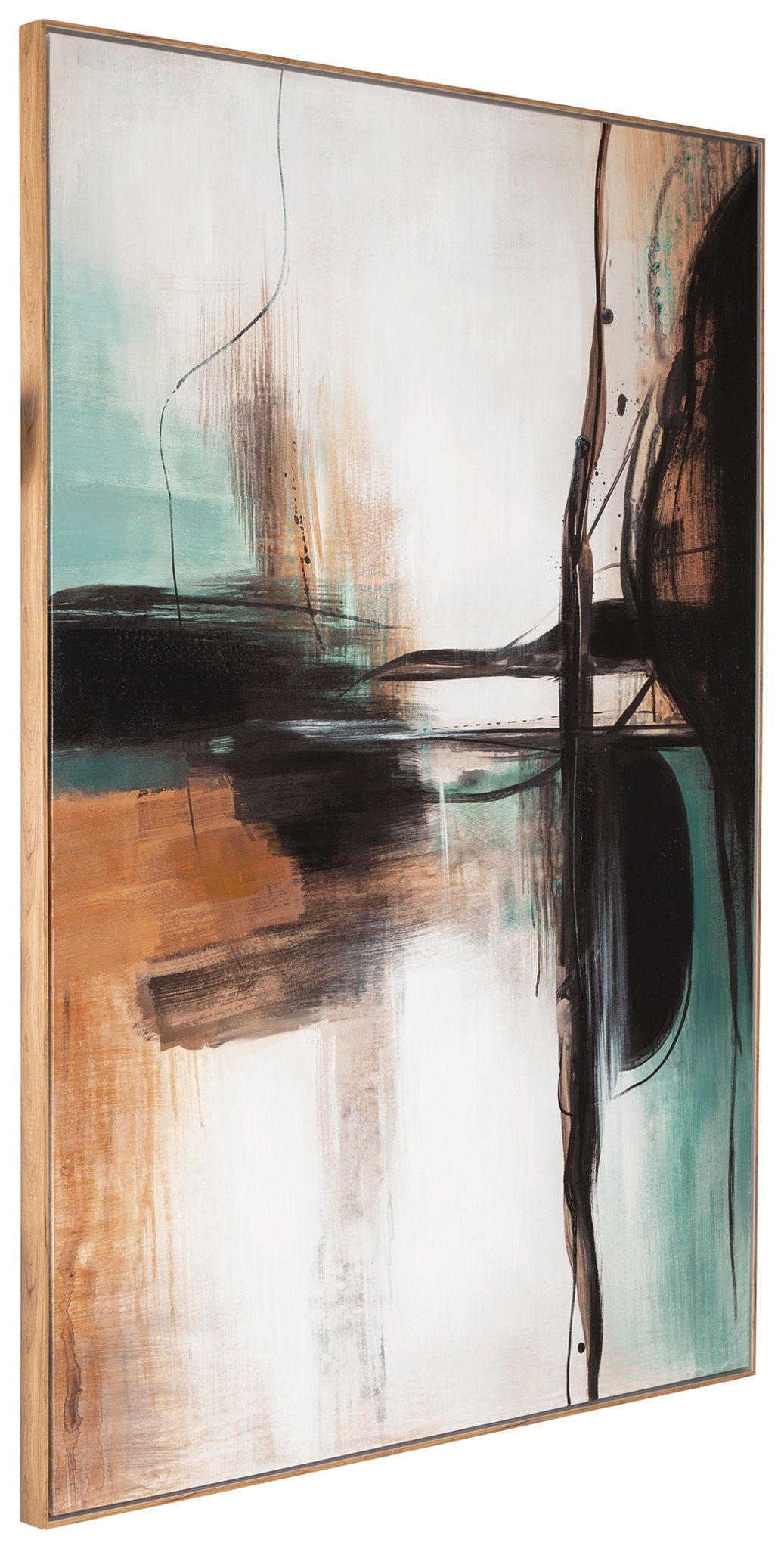 Brunonia - Art mural - Bleu sarcelle / Orange / Noir