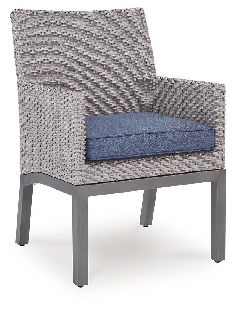 Plage de Half Moon - Fauteuil avec coussin (lot de 2) - Bleu/Gris